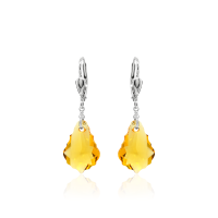 Crystal & Silver Pendel-Ohrhänger Baroque Light...