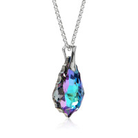 Crystal & Silver Halskette Baroque in Silber Vitrail Light