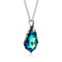 Crystal &amp; Silver Halskette Baroque in Silber Bermuda Blue