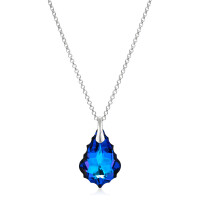 Crystal & Silver Halskette Baroque in Silber Heliotrope