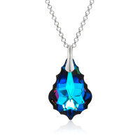 Crystal &amp; Silver Halskette Baroque in Silber Meridian Blue