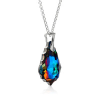 Crystal & Silver Halskette Baroque in Silber Meridian Blue