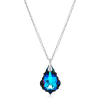 Crystal & Silver Halskette Baroque in Silber Meridian Blue