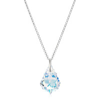Crystal & Silver Halskette Baroque in Silber Aurora Borealis