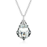 Crystal &amp; Silver Halskette Baroque in Silber Argent...