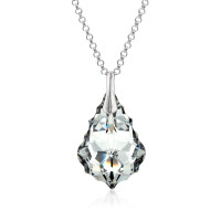 Crystal & Silver Halskette Baroque in Silber Argent...
