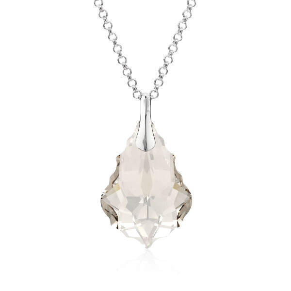Crystal & Silver Halskette Baroque in Silber Silver Shadow