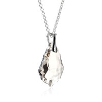 Crystal & Silver Halskette Baroque in Silber Silver Shadow