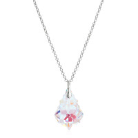 Crystal & Silver Halskette Baroque in Silber Blue Aurora Borealis