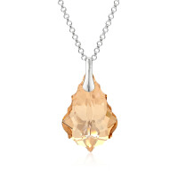 Crystal & Silver Halskette Baroque in Silber Golden...
