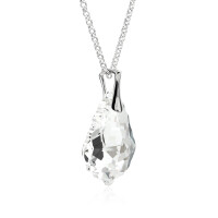 Crystal & Silver Halskette Baroque in Silber Moonlight