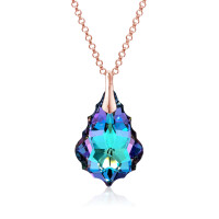 Crystal & Silver Halskette Baroque Silber Rosé...