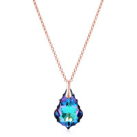 Crystal & Silver Halskette Baroque Silber Rosé Vitrail Light