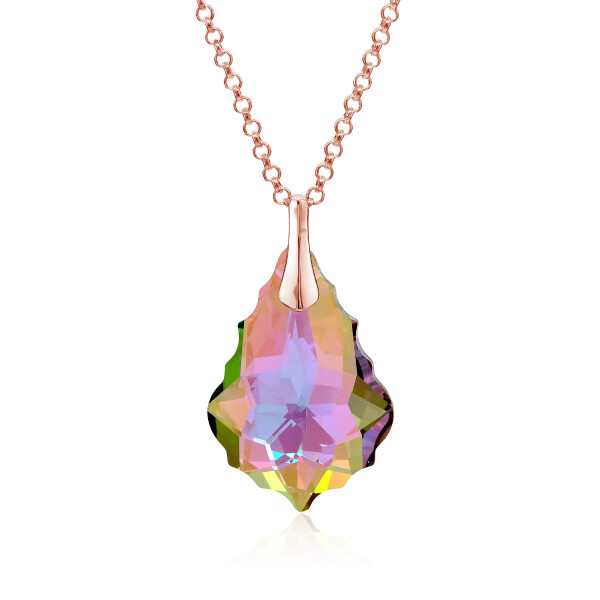 Crystal & Silver Halskette Baroque Silber Rosé Paradise Shine