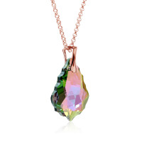 Crystal & Silver Halskette Baroque Silber Rosé Paradise Shine