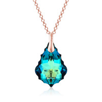 Crystal & Silver Halskette Baroque Silber Rosé...