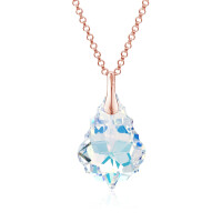 Crystal & Silver Halskette Baroque Silber Rosé...