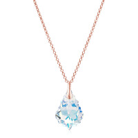 Crystal & Silver Halskette Baroque Silber Rosé Aurora Borealis