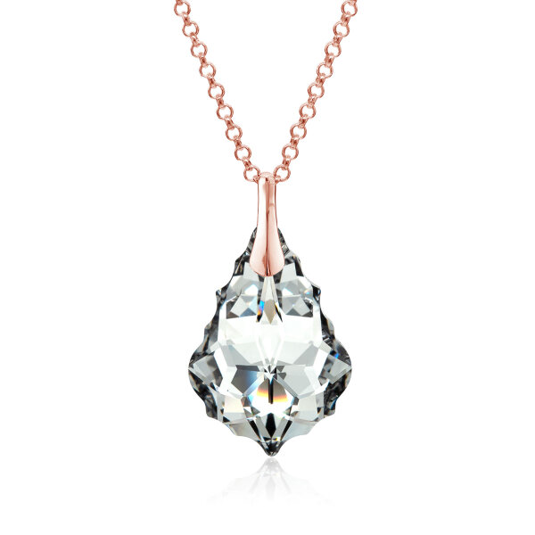 Crystal &amp; Silver Halskette Baroque Silber Ros&eacute; Argent Light
