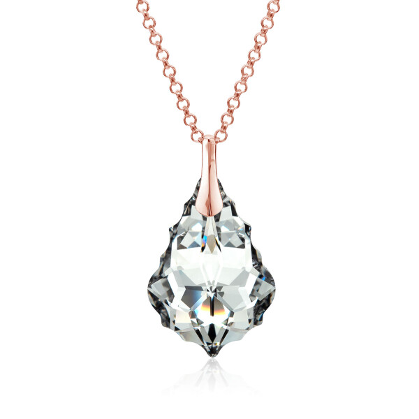 Crystal & Silver Halskette Baroque Silber Rosé Argent Light