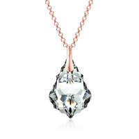 Crystal & Silver Halskette Baroque Silber Rosé...