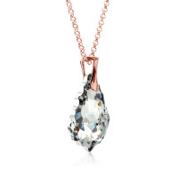 Crystal & Silver Halskette Baroque Silber Rosé Argent Light