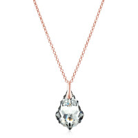 Crystal & Silver Halskette Baroque Silber Rosé Argent Light