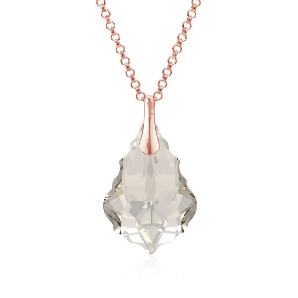 Crystal & Silver Halskette Baroque Silber Rosé Silver Shadow