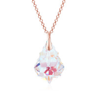 Crystal & Silver Halskette Baroque Silber Rosé...