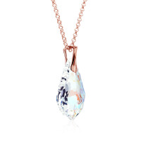 Crystal & Silver Halskette Baroque Silber Rosé Blue Aurora Borealis