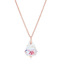 Crystal & Silver Halskette Baroque Silber Rosé Blue Aurora Borealis