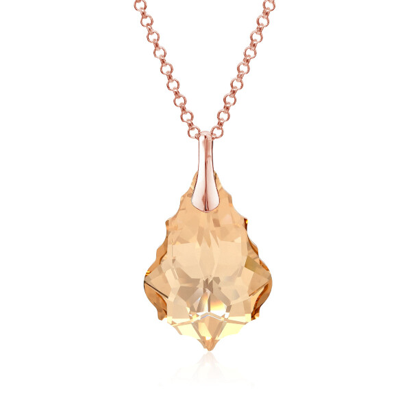 Crystal & Silver Halskette Baroque Silber Rosé Golden Shadow