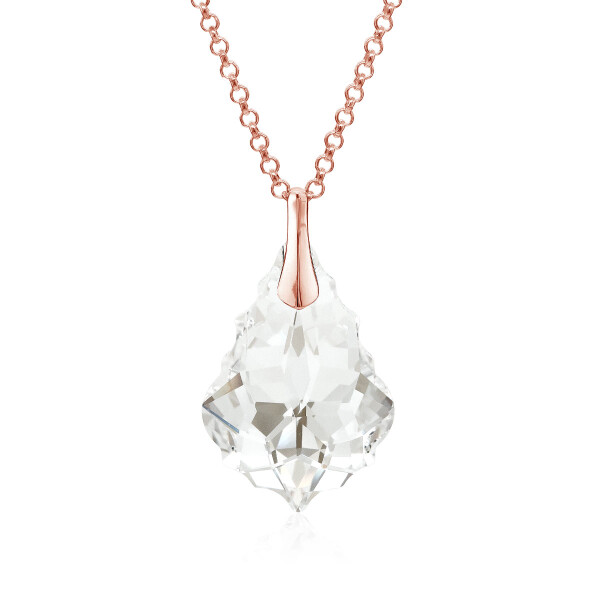 Crystal & Silver Halskette Baroque Silber Rosé Moonlight