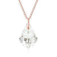Crystal & Silver Halskette Baroque Silber Rosé...
