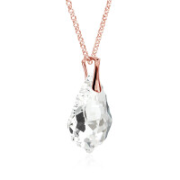 Crystal & Silver Halskette Baroque Silber Rosé Moonlight