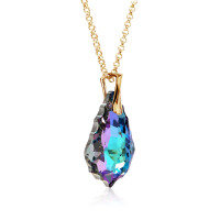 Crystal & Silver Halskette Baroque Silber vergoldet Vitrail Light
