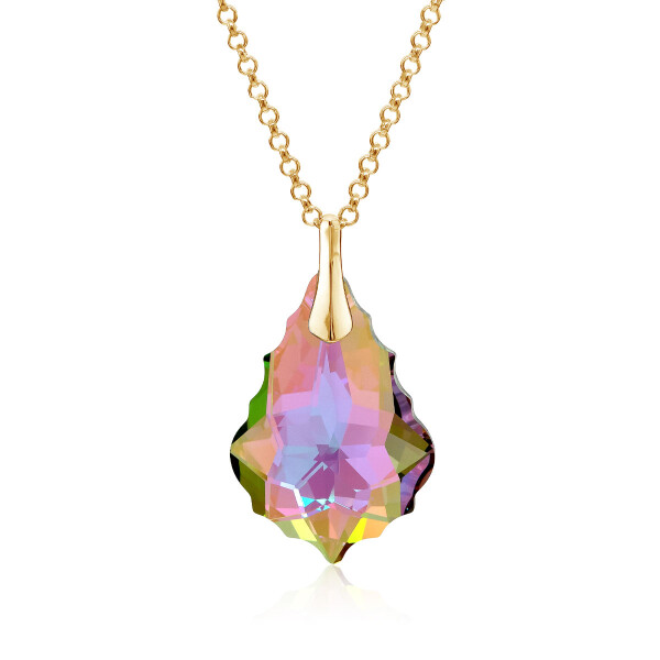 Crystal & Silver Halskette Baroque Silber vergoldet Paradise Shine
