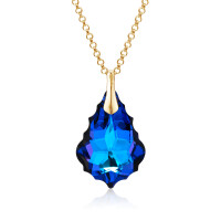 Crystal & Silver Halskette Baroque Silber vergoldet...