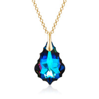 Crystal & Silver Halskette Baroque Silber vergoldet...