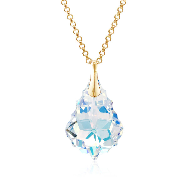 Crystal & Silver Halskette Baroque Silber vergoldet Aurora Borealis