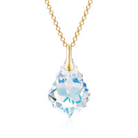 Crystal & Silver Halskette Baroque Silber vergoldet...