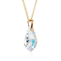 Crystal & Silver Halskette Baroque Silber vergoldet Aurora Borealis