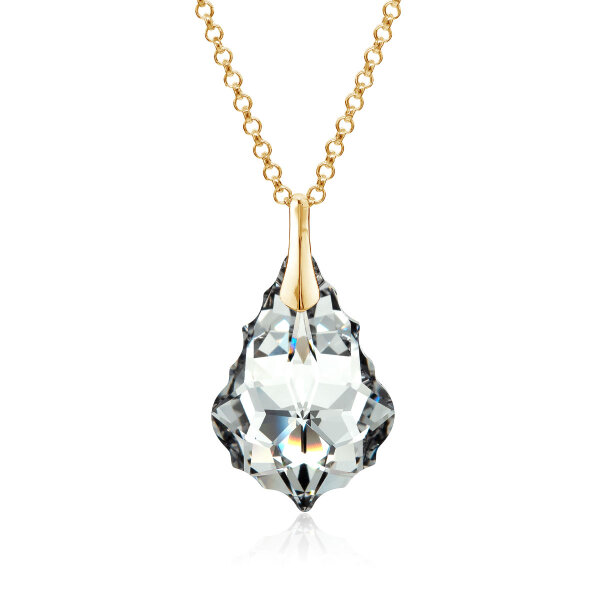 Crystal &amp; Silver Halskette Baroque Silber vergoldet Argent Light