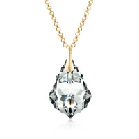 Crystal & Silver Halskette Baroque Silber vergoldet...