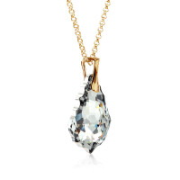 Crystal & Silver Halskette Baroque Silber vergoldet Argent Light