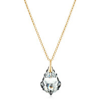 Crystal &amp; Silver Halskette Baroque Silber vergoldet Argent Light