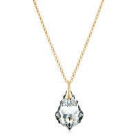 Crystal & Silver Halskette Baroque Silber vergoldet Argent Light