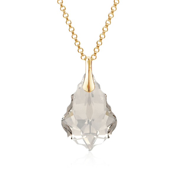 Crystal & Silver Halskette Baroque Silber vergoldet Silver Shadow