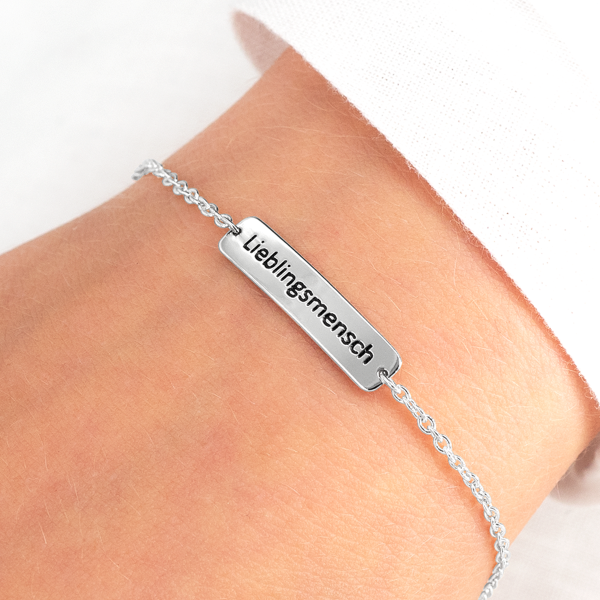 &quot;Say It&quot; Armband mit Spr&uuml;chen in Silber Lieblingsmensch