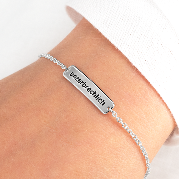 &quot;Say It&quot; Armband mit Spr&uuml;chen in Silber unzerbrechlich